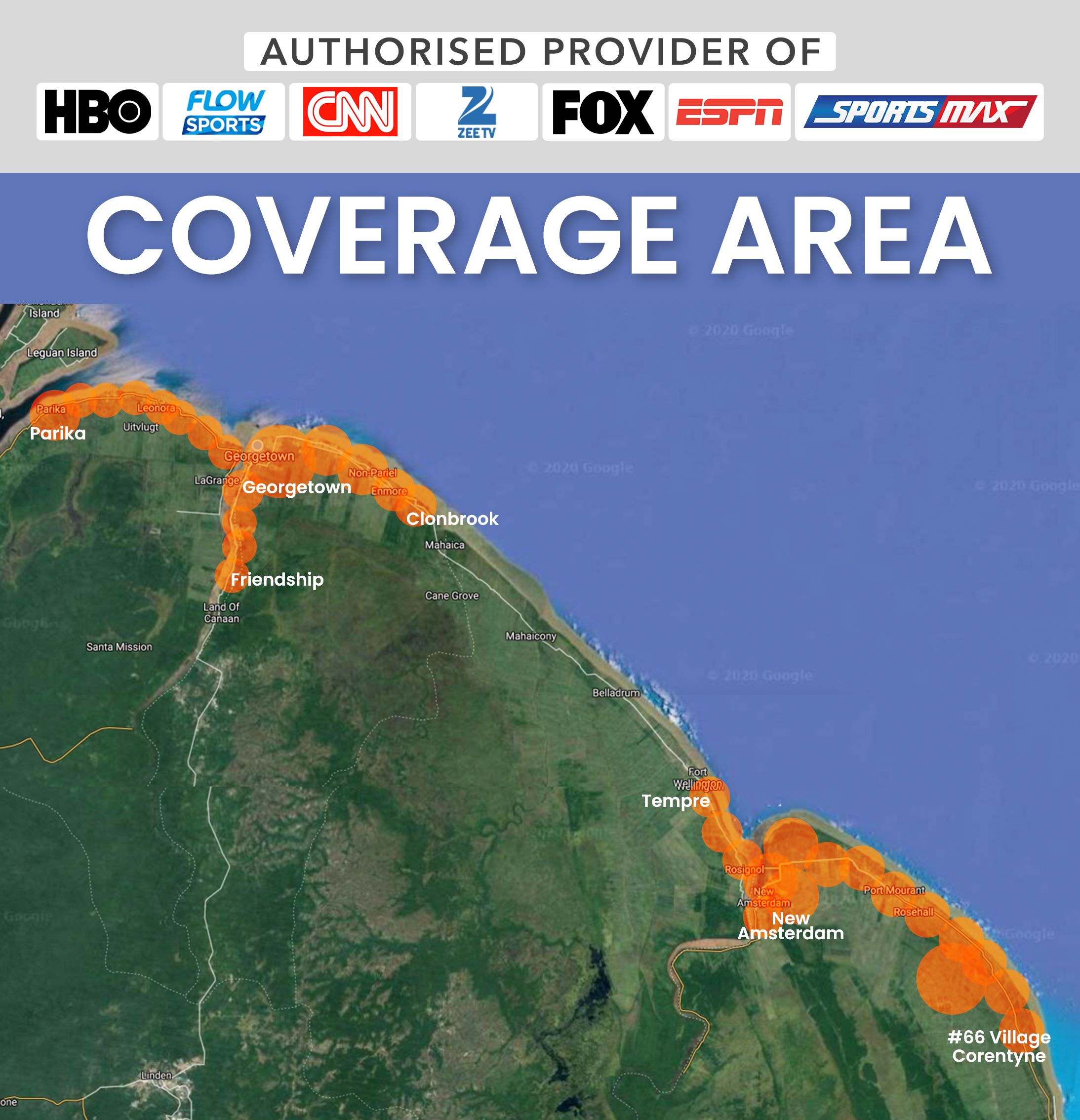 Map with ENet Wireless TV coverage